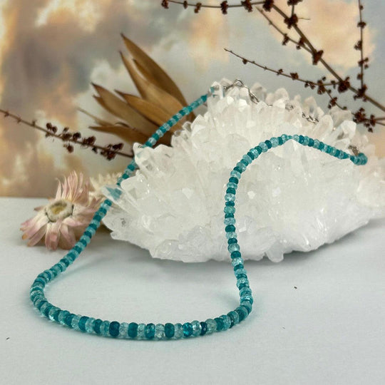 Mixed Apatite Faceted 2-3mm Bead Necklace