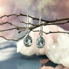 Teardrop Cut Blue Topaz Earrings