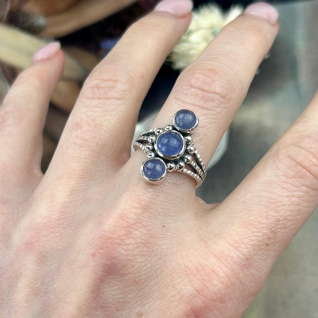 Blue Gemstone Sterling Silver Ring