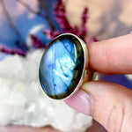 Women's Labradorite Large Size Ring