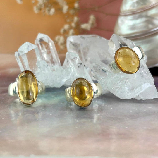 Citrine Natural Oval Rings