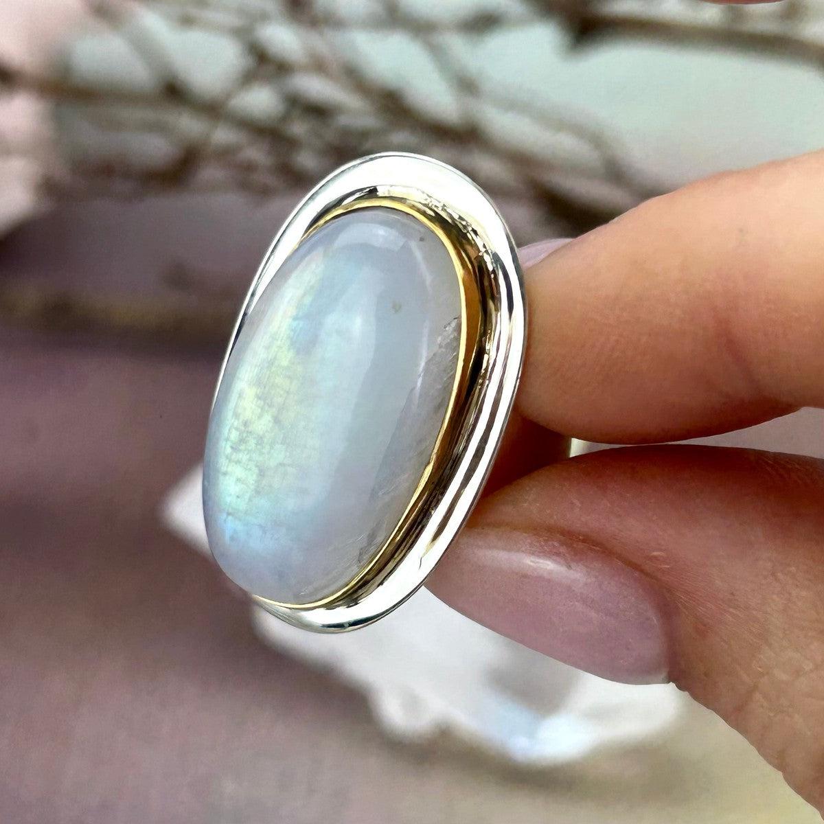 Long Oval Moonstone Ring