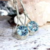 Brilliant Cut Blue Topaz Earrings
