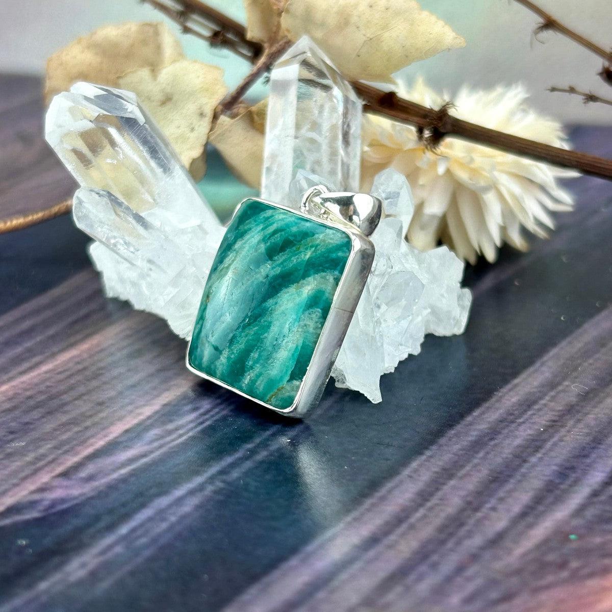 Green Stone Silver Pendant