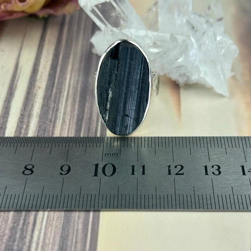 Medium Size Black Tourmaline Ring