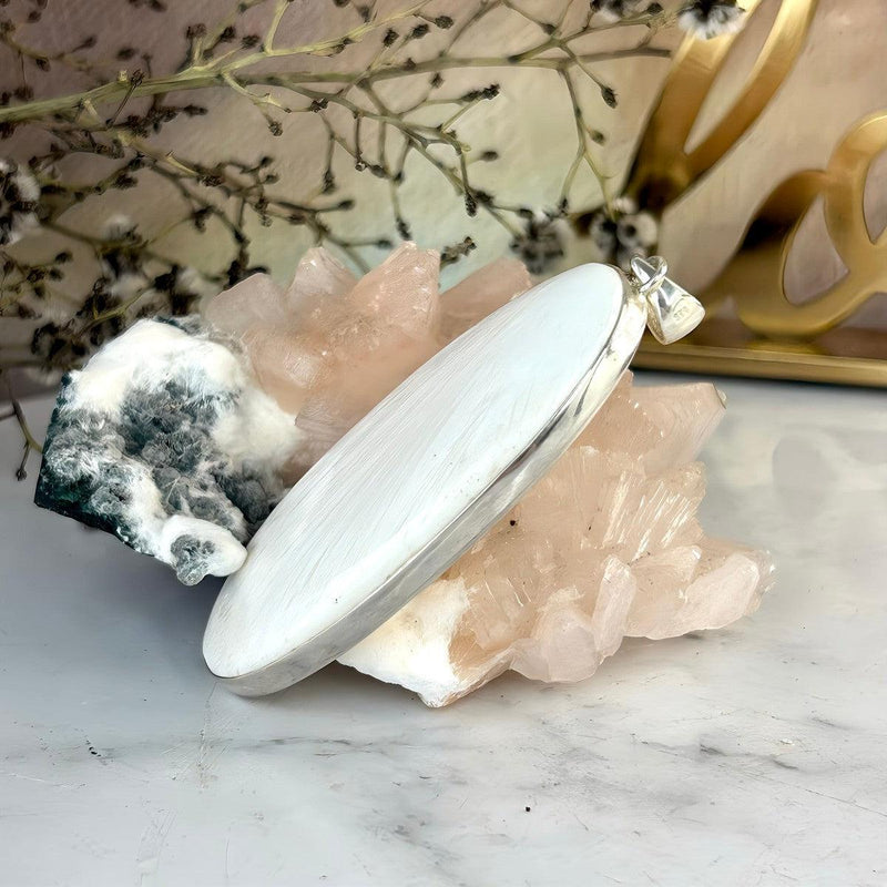 Scolecite Elongated Oval Large Pendant