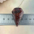 Red Agate Silver Chain Pendulum