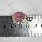 Pink Gemstone In Silver Pendant