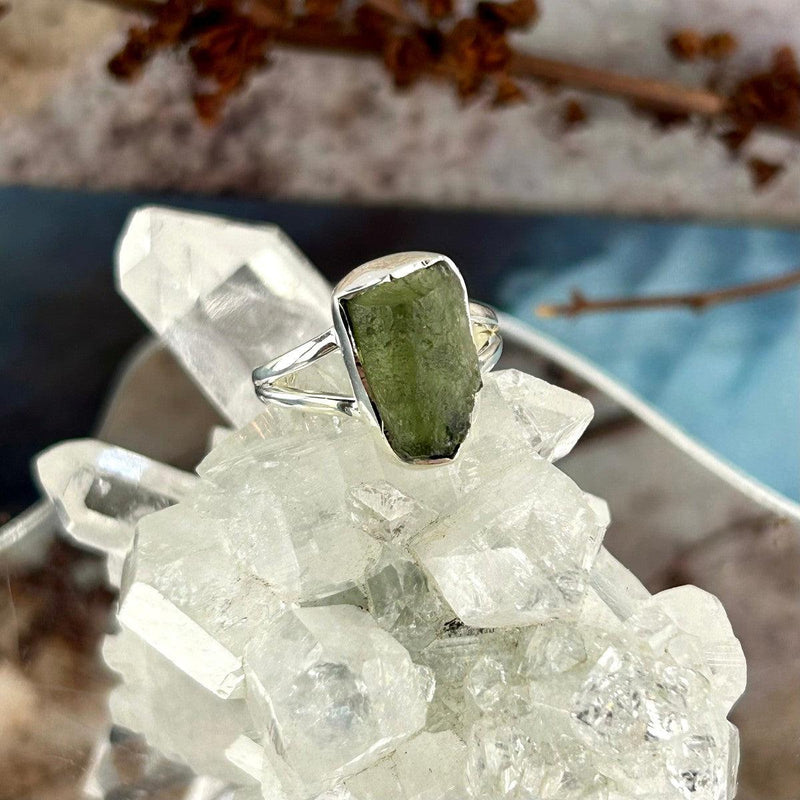 Real Moldavite Ring