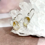 Golden Rutile Quartz Oval Drop Earrings