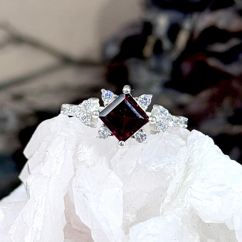 Red Gemstone Sterling Silver Ring