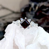 Garnet & Cubic Zirconia Diamond Cut Ring
