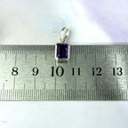 Girls Rectangular Amethyst Pendant