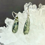 Large Prehnite With Epidote Earrings