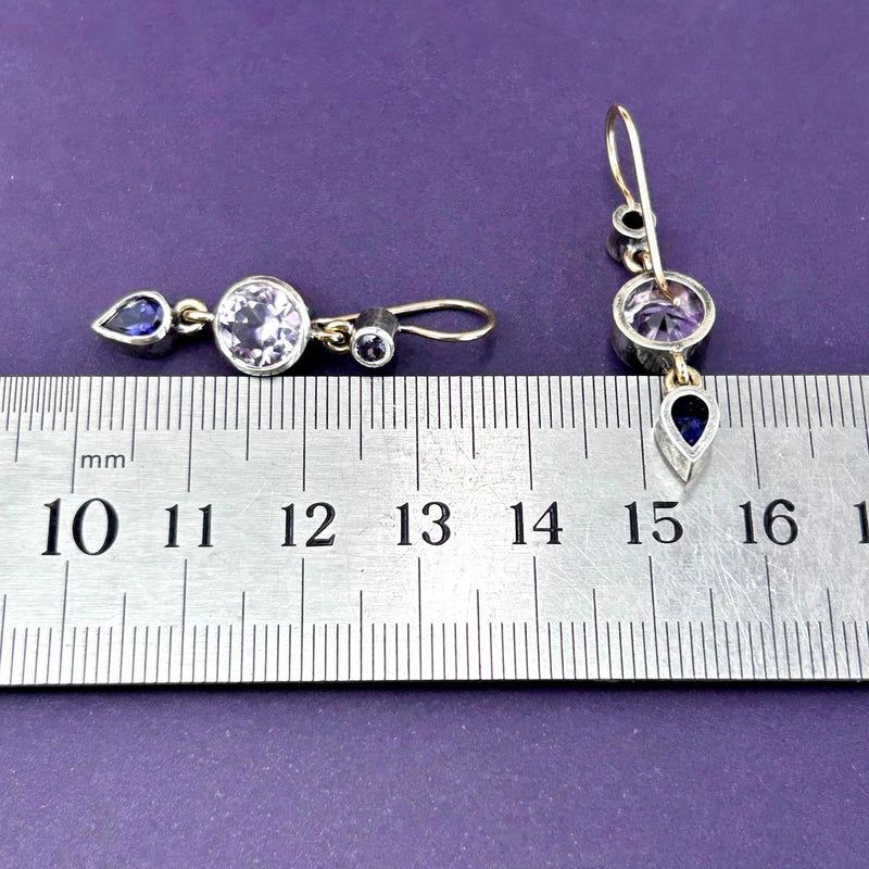 Sapphire And Amethyst Earrings