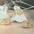Pink Crystal In Gold Ring
