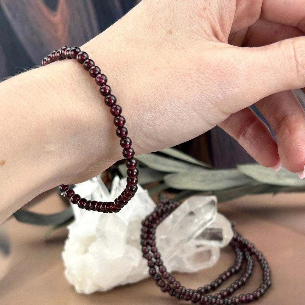 Garnet Crystal Bead Bracelet