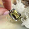 Smokey Lemon Quartz with Phantom Inclusions Rectangle Ornate Pendants