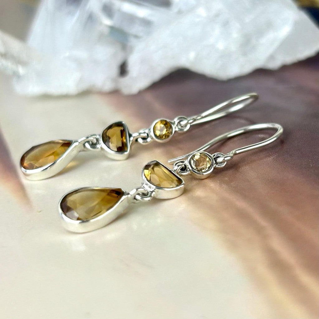 Citrine Triple Drop Earrings