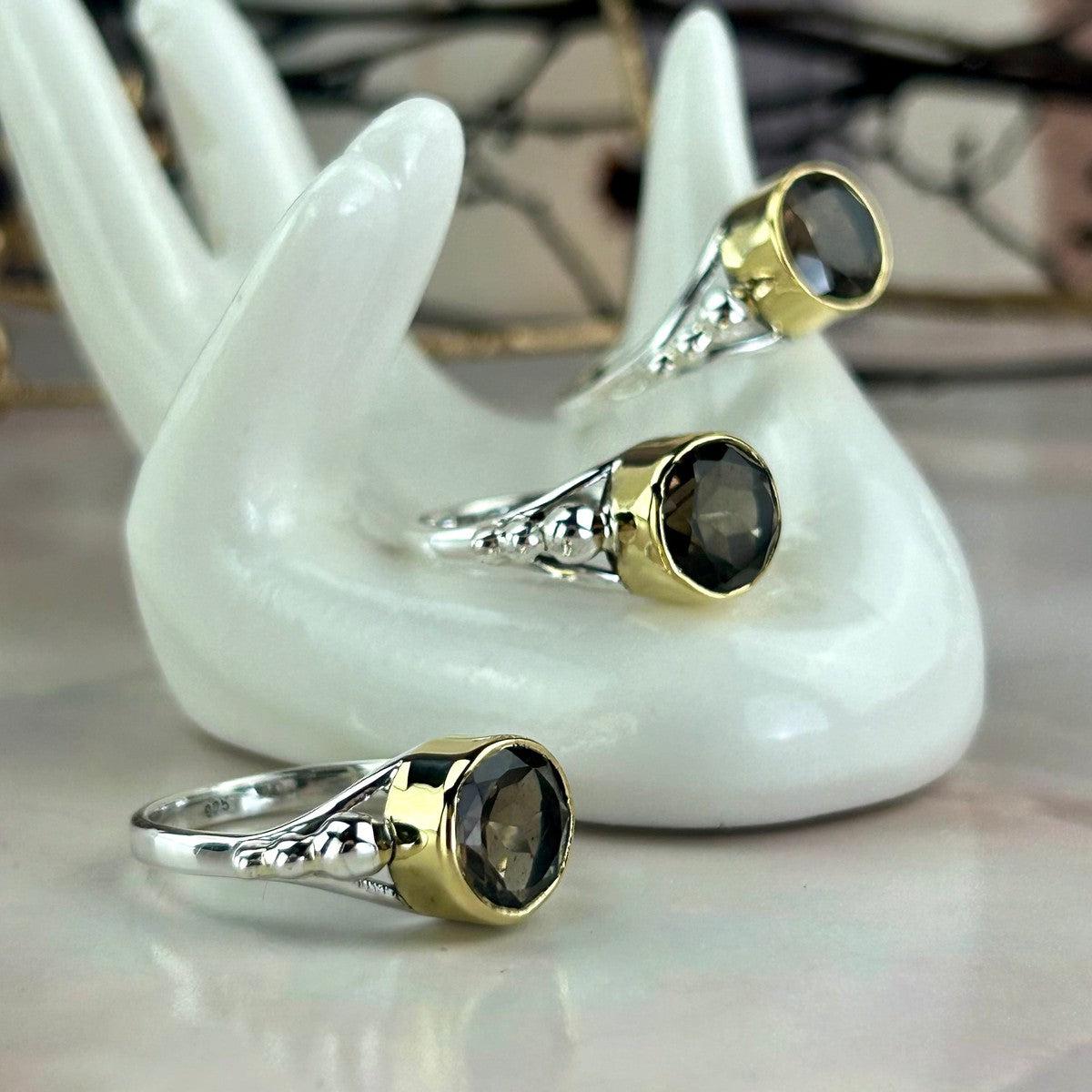 Brilliant Cut Smoky Quartz Ring