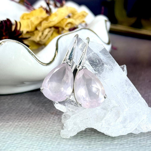 Rose Quartz Evening Earrings