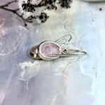 Pink Crystal Silver Earrings