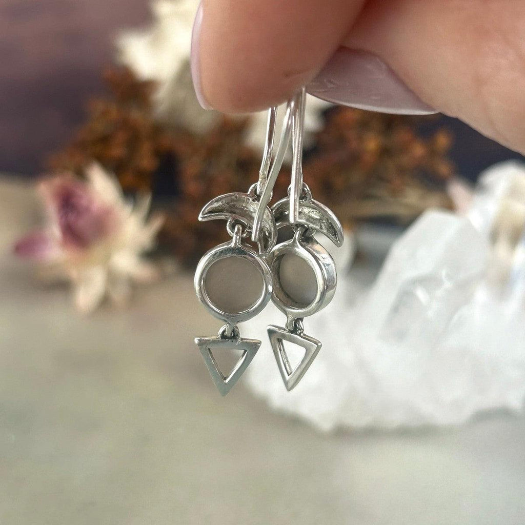 Crescent Moon Crystal Earrings