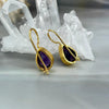 Purple Crystal Gold Earrings