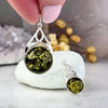 Baltic Green Amber Round Celtic Pendants
