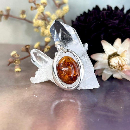 Baltic Cognac Amber Oval Pendant