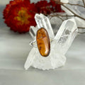 Orange Kyanite In Silver Ring