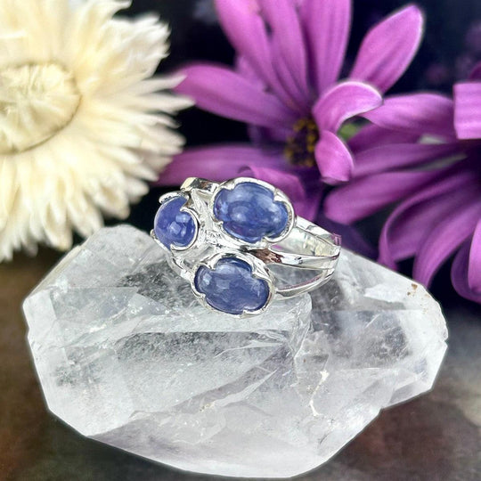 Tanzanite Three Stone Thorn Ring