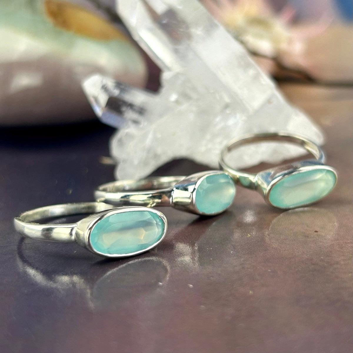 Pale Green Crystal Ring