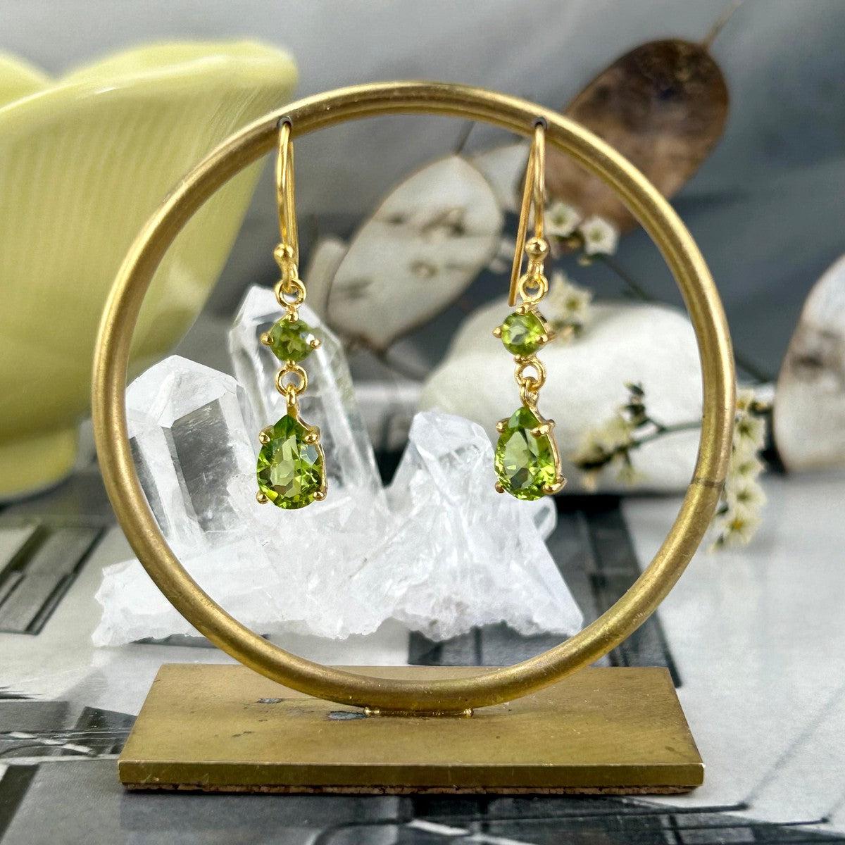 Bright Green Crystal Earrings