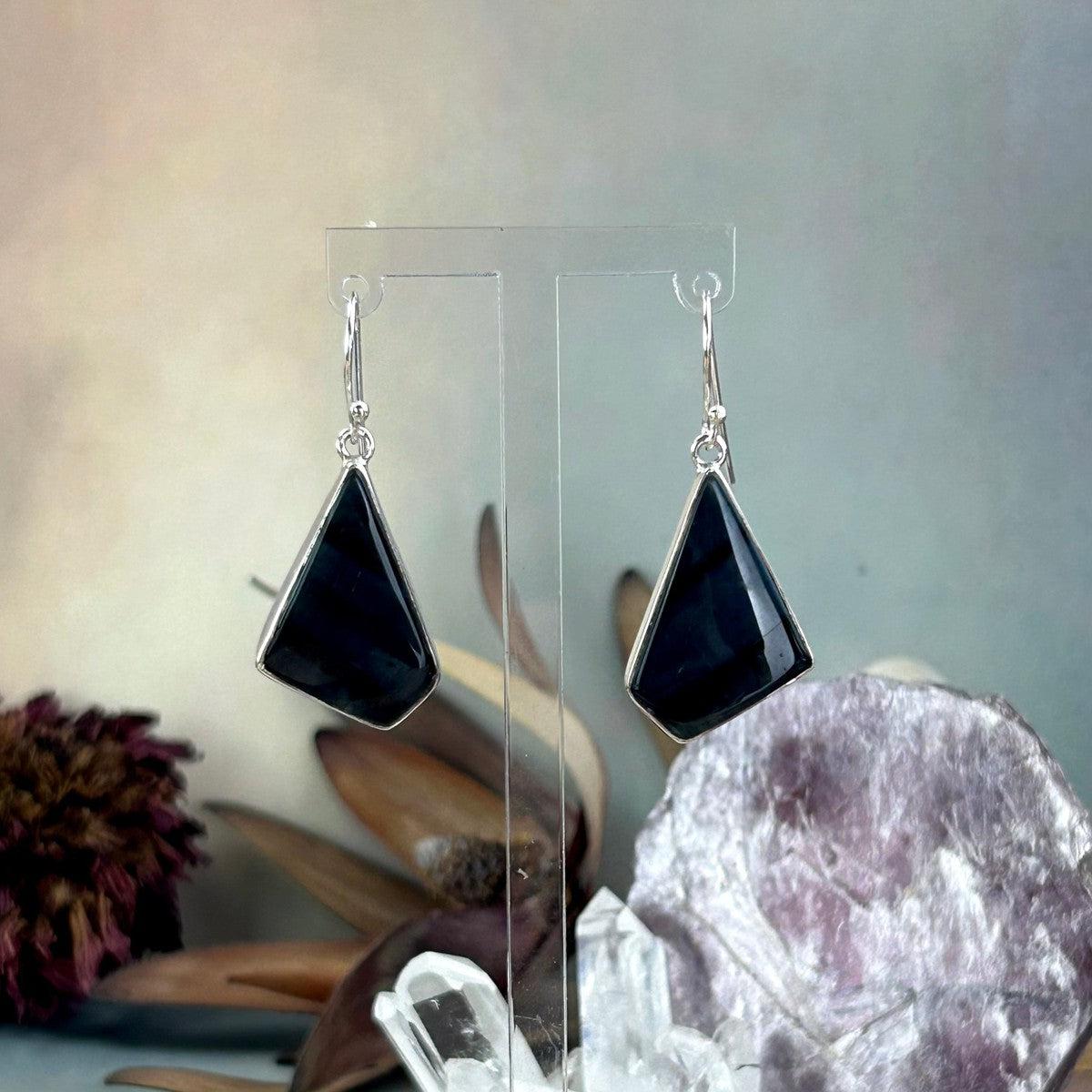 Navy Blue Crystal Earrings