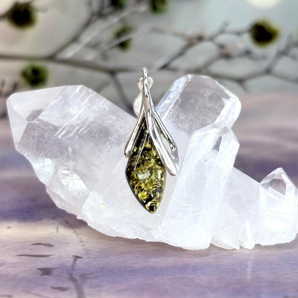 Green Baltic Amber Pendant