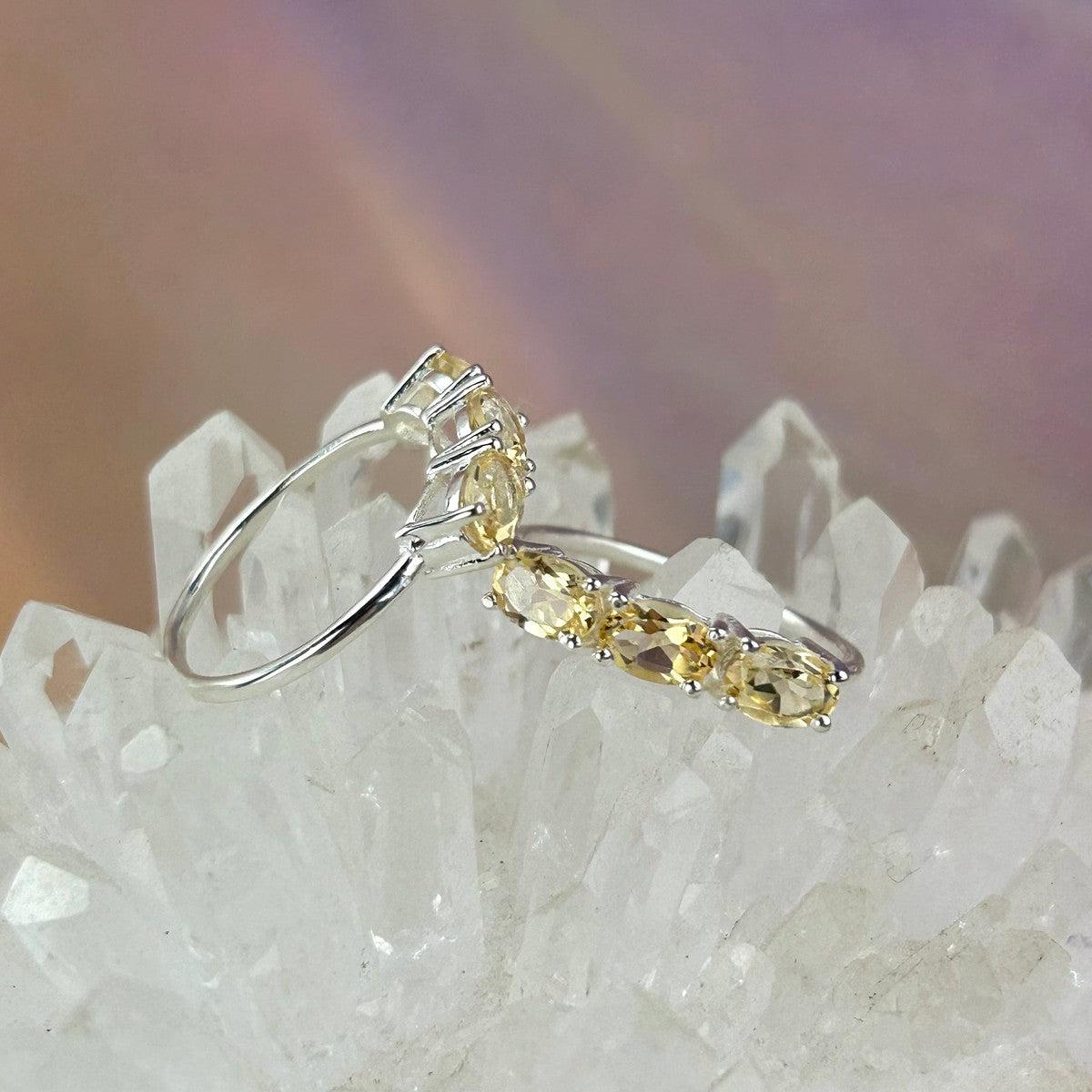 Assorted Gemstone Three Stone Stacker Rings