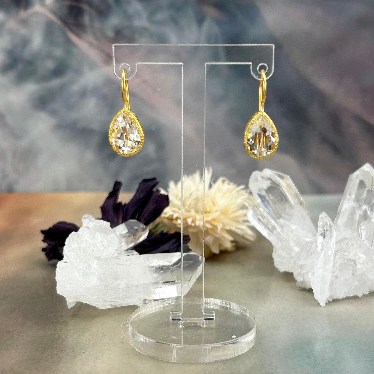 Clear Crystal Drop Earrings