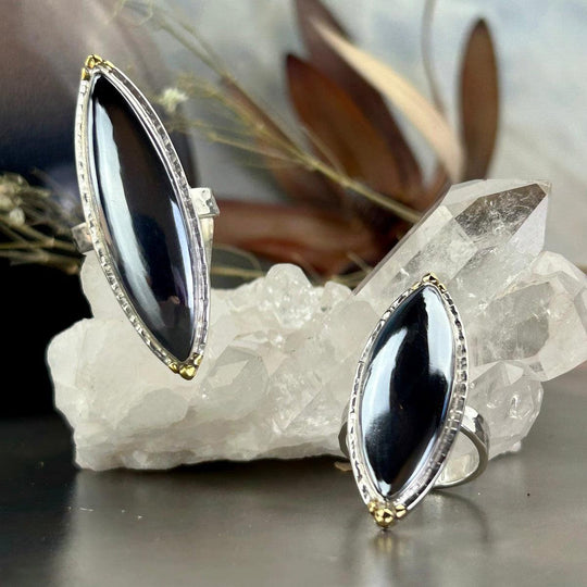 Silicon Elongated Marquise Rings