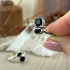 Faceted Black Onyx Ring
