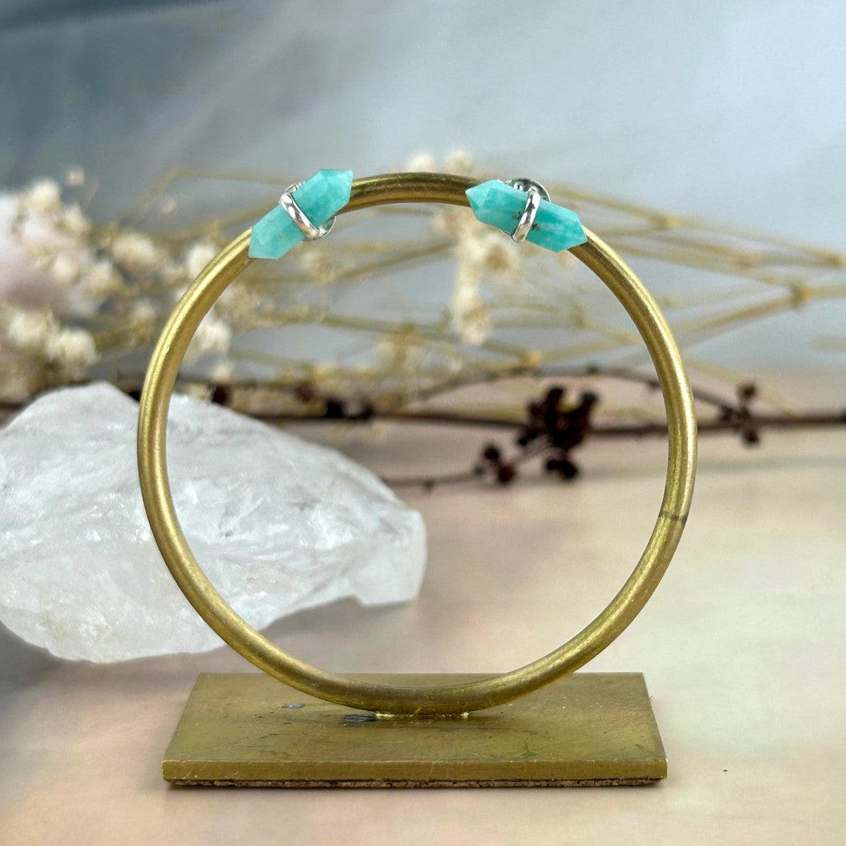Amazonite Sterling Silver Point Earrings