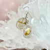 Golden Rutile Quartz Oval Drop Earrings