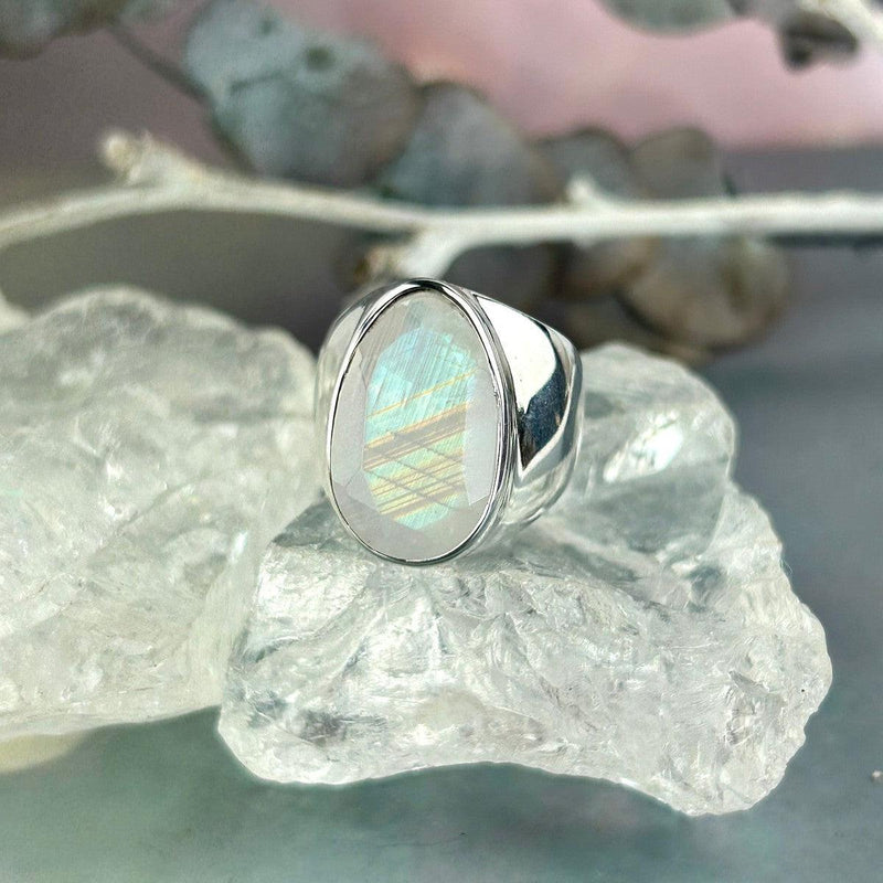 Rainbow Colours Moonstone Ring