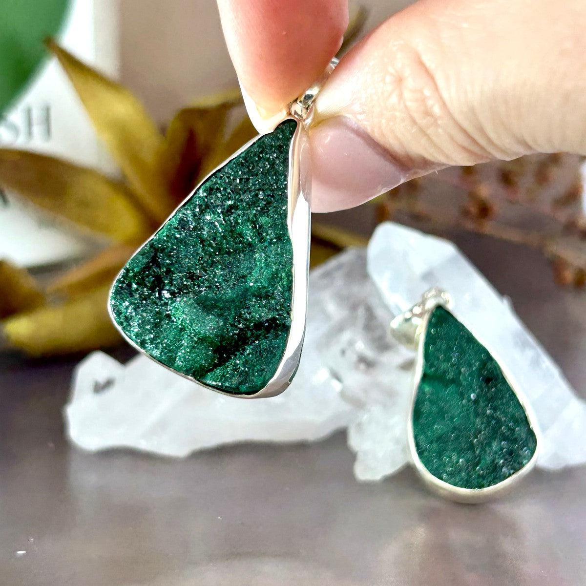 Green Aventurine Raw Crystal Pendant