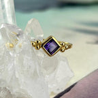Amethyst Diamond Ring