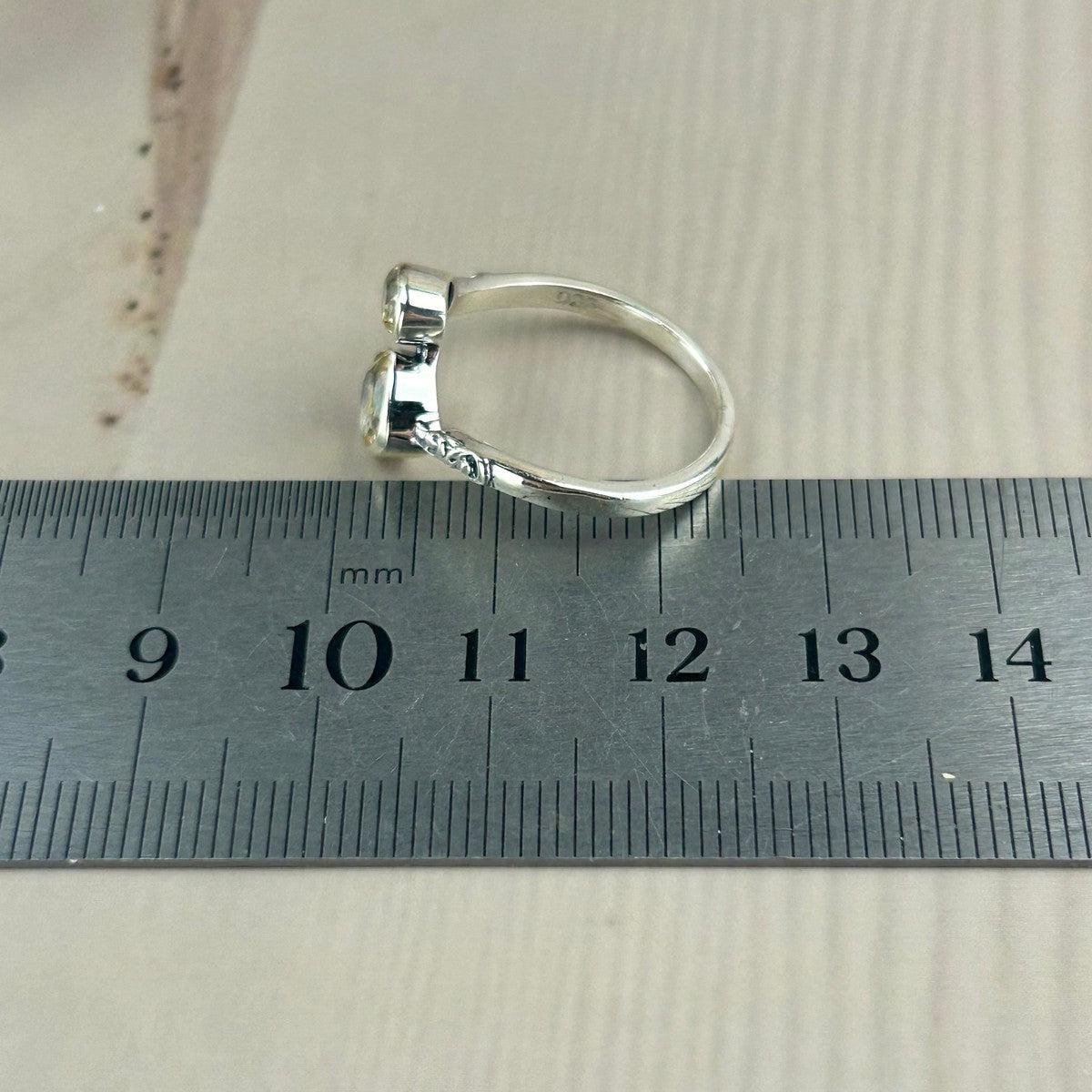 Real Citrine Silver Ring