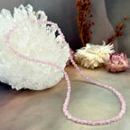 Rose Quartz Faceted 2-3mm Bead Necklace