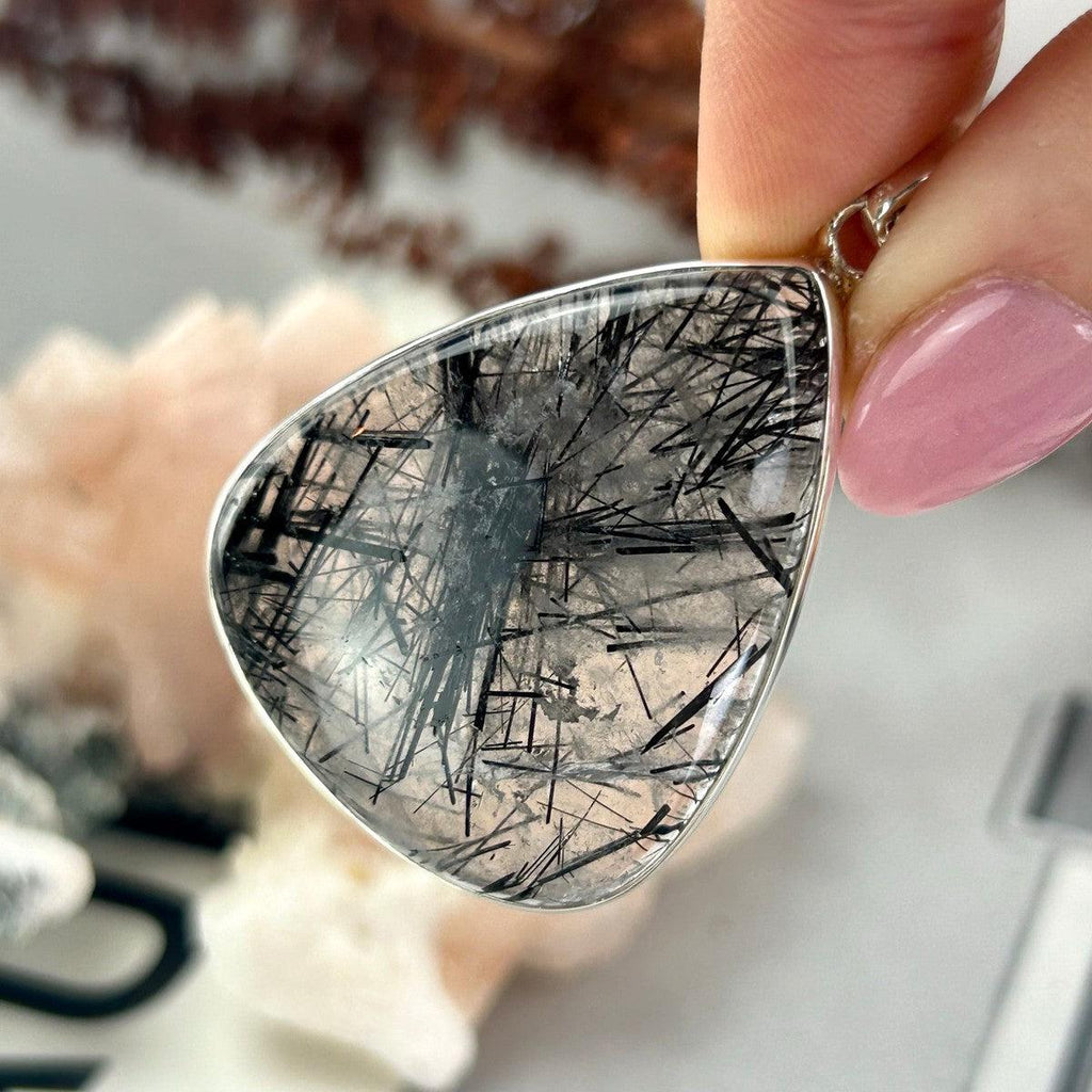 Black Tourmaline Rutile Pendant