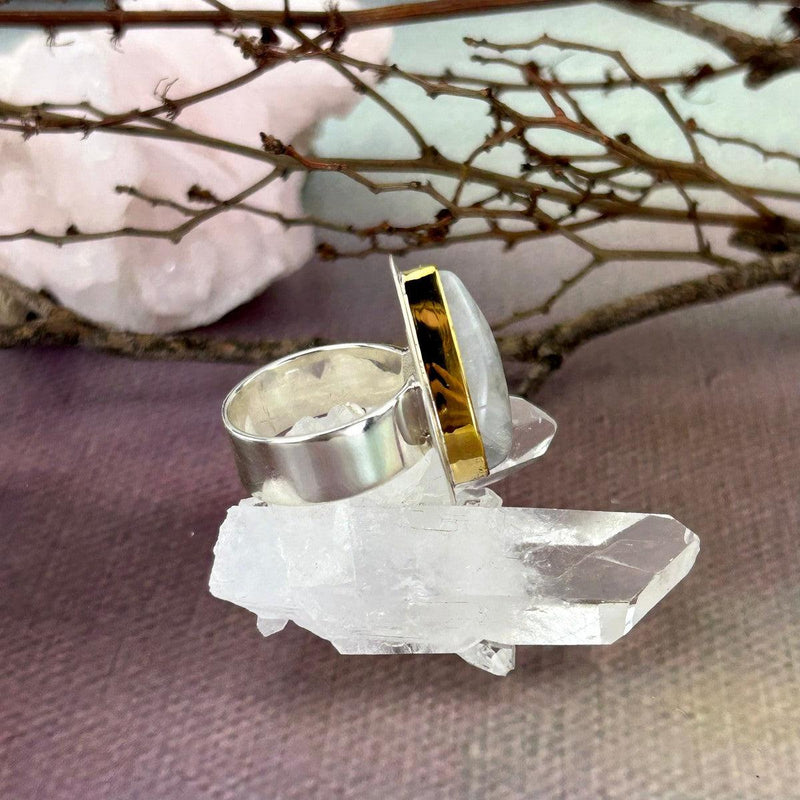 Moonstone Gold And Silver Ring