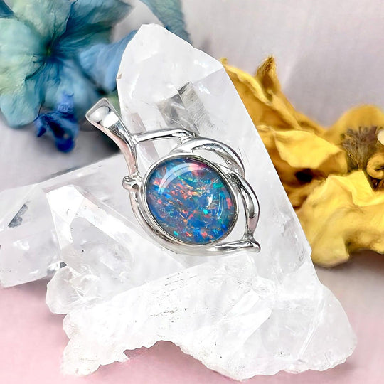 Opal (Australian) Oval Ornate Pendant